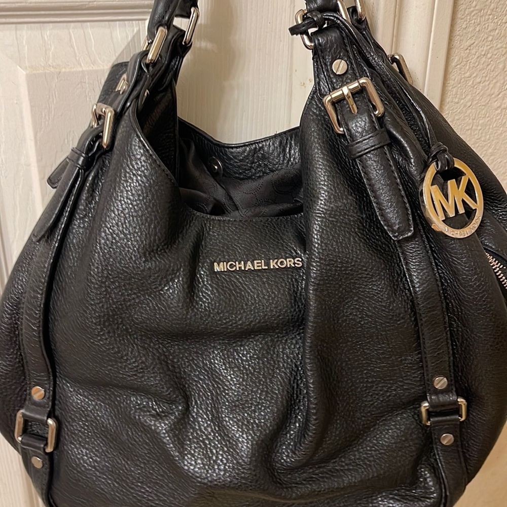Authentic Michael Kors, black, leather hobo purse